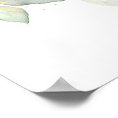 Groen en gouden krans Elegante Bruidsdouche Poster (Hoek)