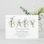Groen en gouden letters Oh Baby Shower Kaart (Staand voorkant)