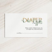 Groen en gouden luier Raffle Baby shower Informatiekaartje
