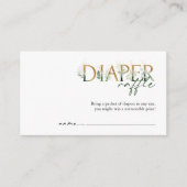 Groen en gouden luier Raffle Baby shower Informatiekaartje (Voorkant)