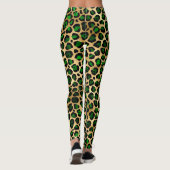 Groen en gouden luipaard leggings (Achterkant)