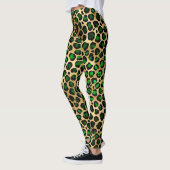 Groen en gouden luipaard leggings (Links)