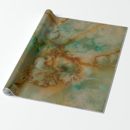 Groen en gouden marmer cadeaupapier