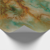 Groen en gouden marmer cadeaupapier (Hoek)