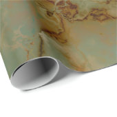 Groen en gouden marmer cadeaupapier (Rol Hoek)