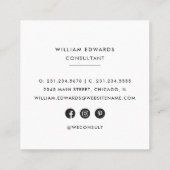 Groen en gouden marmer Malachite Stone Square Vierkante Visitekaartje (Achterkant)