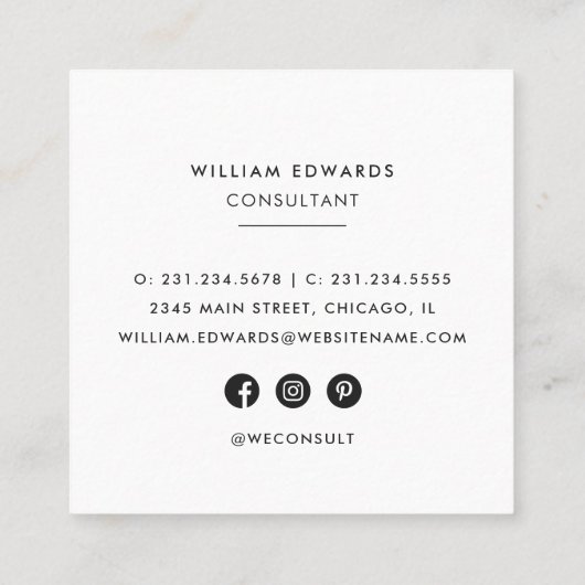 Groen en gouden marmer Malachite Stone Square Vierkante Visitekaartje (Achterkant)