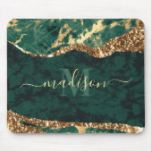 Groen en gouden marmer muismat (Voorkant)