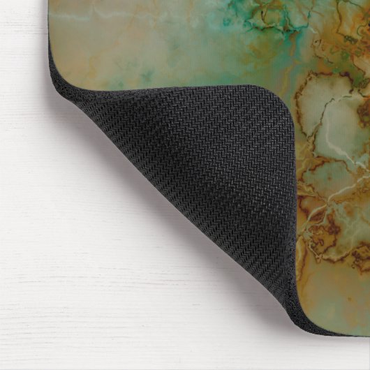 Groen en gouden marmer muismat (Hoek)