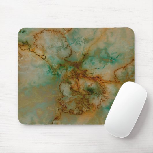 Groen en gouden marmer muismat (Met muis)