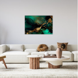 Groen en gouden marmer-ontwerp voor metalen wand