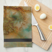Groen en gouden marmer theedoek (Quarter Fold)