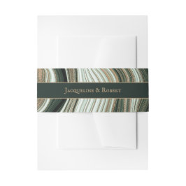 Groen en gouden marmer uitnodigingen wikkel