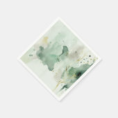 Groen en gouden marmeren waterverf decoratie servet (Hoek)