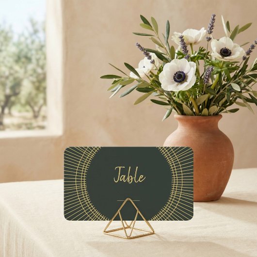 Groen en gouden nieuwe-tabelnummer plaatskaartje