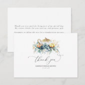 Groen en gouden pompoenen bruidsdouche bedankt (Voorkant / Achterkant)