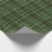 Groen en gouden spelden cadeaupapier (Hoek)