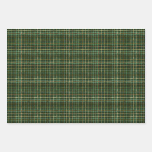 Groen en gouden speldenpapier inpakpapier vel (Voorkant 3)