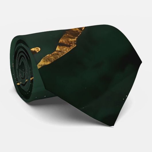 Groen en gouden Stropdas (Opgerold)