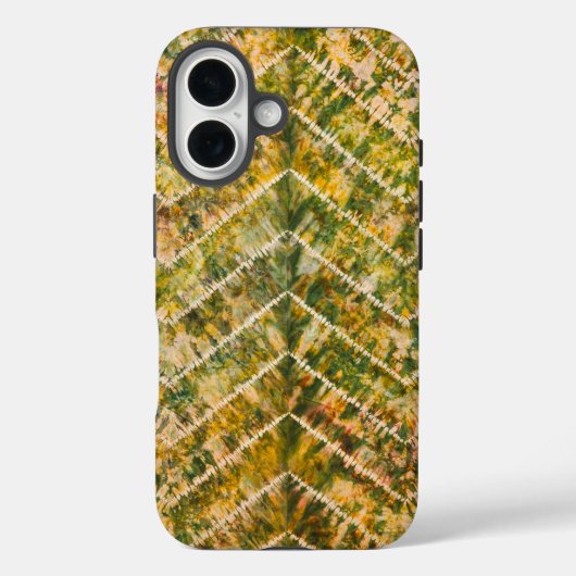 Groen en gouden tie-dye chevronpatroon Case-Mate iPhone case (Achterkant)