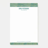Groen en gouden tropische palmbladeren post-it® notes (Voorkant)