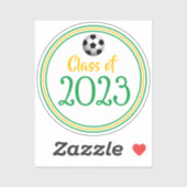 Groen en gouden voetbaljaar Afstuderen Sticker (Vel)