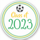 Groen en gouden voetbaljaar Afstuderen Sticker (Voorkant)