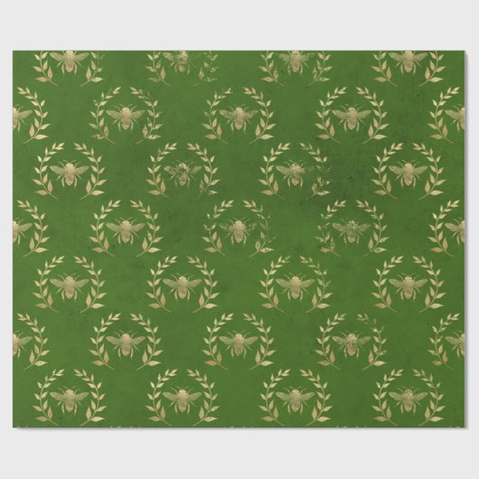 Groen en gouden weddenschap cadeaupapier (Vlak)