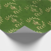 Groen en gouden weddenschap cadeaupapier (Hoek)