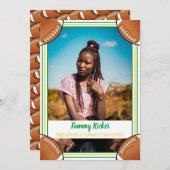 Groen en goudFootball Afstuderen Aankondiging (Voorkant / Achterkant)