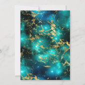 Groen en goudgalaxy Marble Sweet Sixteen Kaart (Achterkant)