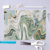 Groen en goudgaren/marmer 3 tissuepapier (Craft)