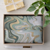 Groen en goudgaren/marmer 3 tissuepapier (Geschenk)