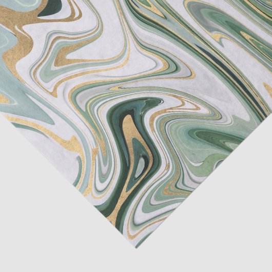 Groen en goudgaren/marmer 3 tissuepapier (Detail)