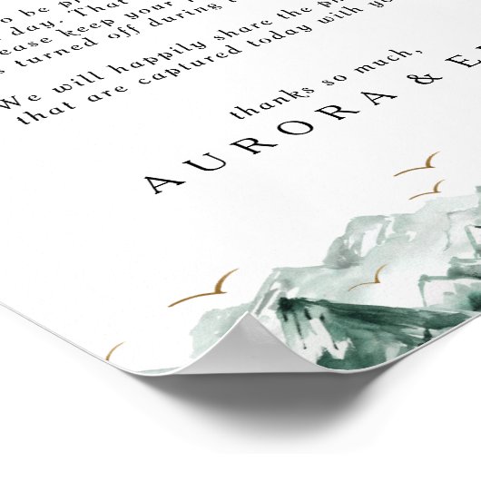 Groen en goudgebergte zonder stopcontact poster (Hoek)