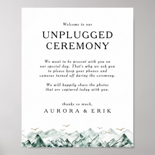 Groen en goudgebergte zonder stopcontact poster (Voorkant)