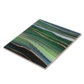 Groen en goudglitter Abstract marmerpatroon Tegeltje (Zijkant)