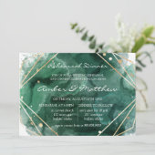 Groen en goudglitter Waterverf repetitie Kaart (Staand voorkant)