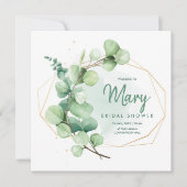 Groen en goudgroen vrijgezellenfeest met eucalyptu kaart (Voorkant)