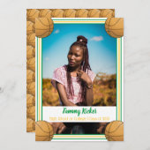 Groen en goudhonkbal Afstuderen Aankondiging (Voorkant / Achterkant)