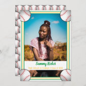 Groen en goudhonkbal Afstuderen Aankondiging (Voorkant / Achterkant)