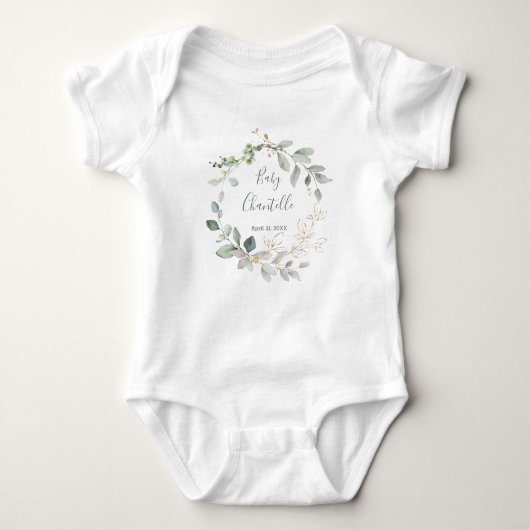 Groen en goudhoudend Baby Shirt (Voorkant)