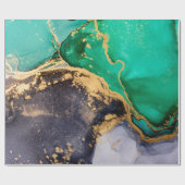 Groen en goudhoudend marmer-verpakkingspapier cadeaupapier (Vlak)