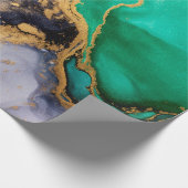 Groen en goudhoudend marmer-verpakkingspapier cadeaupapier (Hoek)