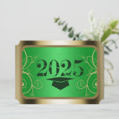 Groen en goudLijst Afstuderen Kaart (Staand voorkant)