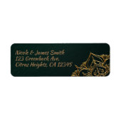 Groen en goudMarokkaans Arabisch Nacht Weddenschap Etiket (Voorkant)