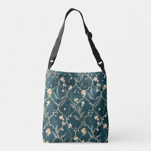 Groen en goudmeel crossbody tas (Achterkant)