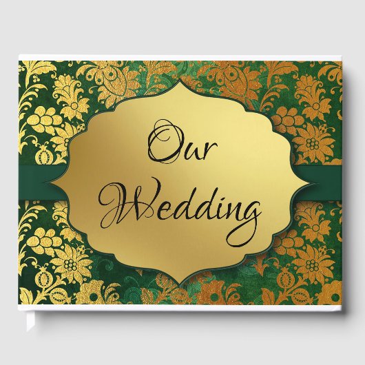 Groen en goudmeel gastenboek (Voorkant)