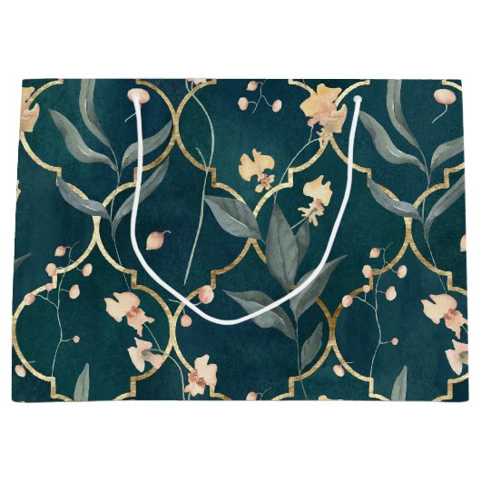 Groen en goudmeel groot cadeauzakje (Voorkant)