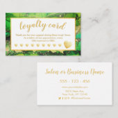 Groen en goudoliesalonlogo klantenkaartje (Voorkant / Achterkant)